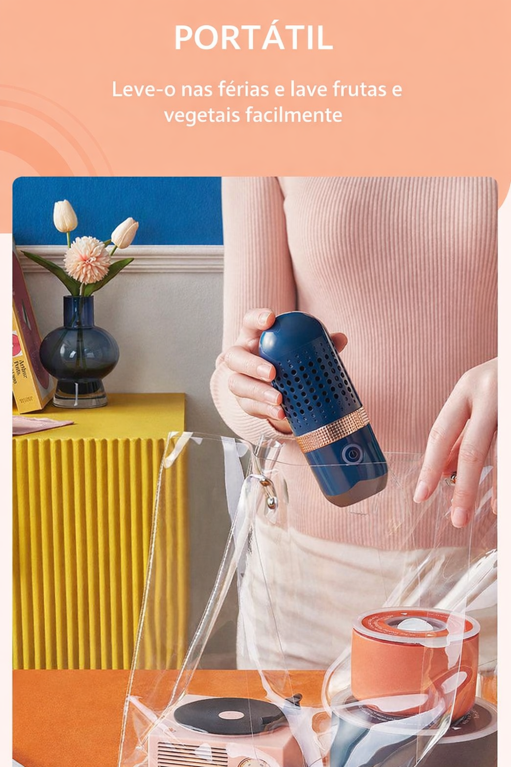 Lavador de legumes portátil