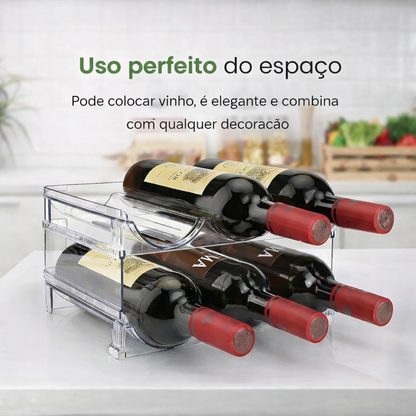 Organizador de garrafa para armário